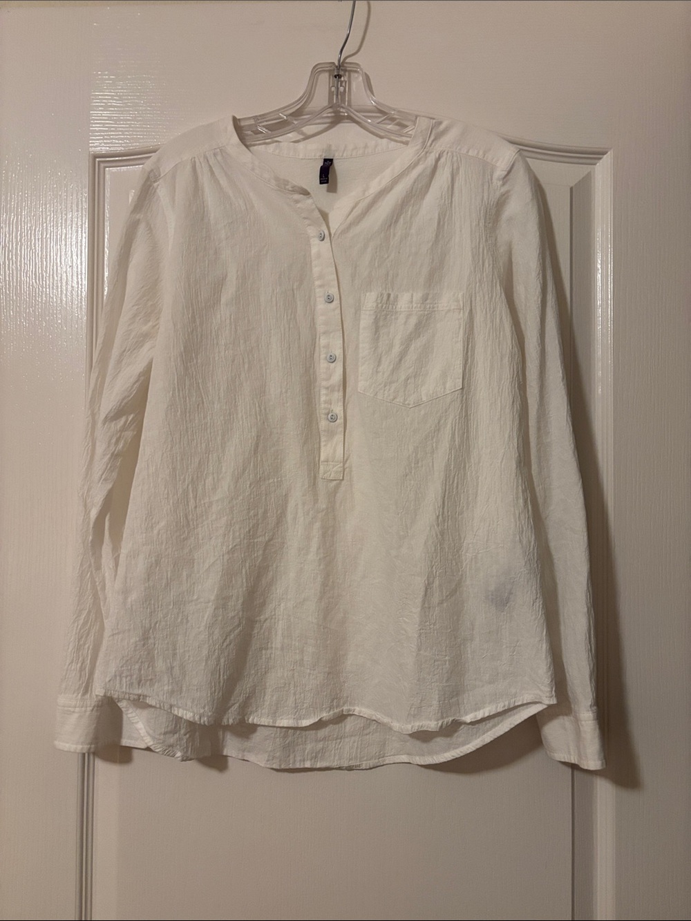 NYDJ size large 100% cotton gauze henley tunic.